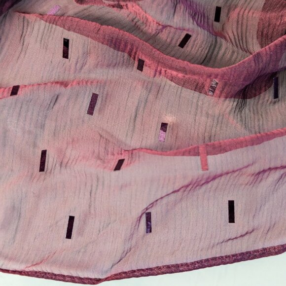 St. John Vintage 90's Burgundy Sheer Silk Rectangular Scarf Sparkly Glitter - Picture 6 of 8